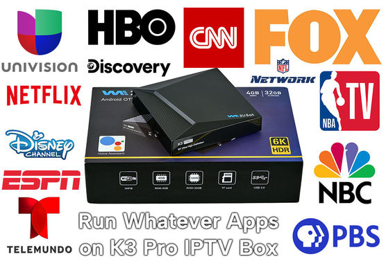 Khách hàng Android IPTV Box 4K HD 2.4G/5G WIFI BT5.0 2G Ram 8G We2u K3 Pro